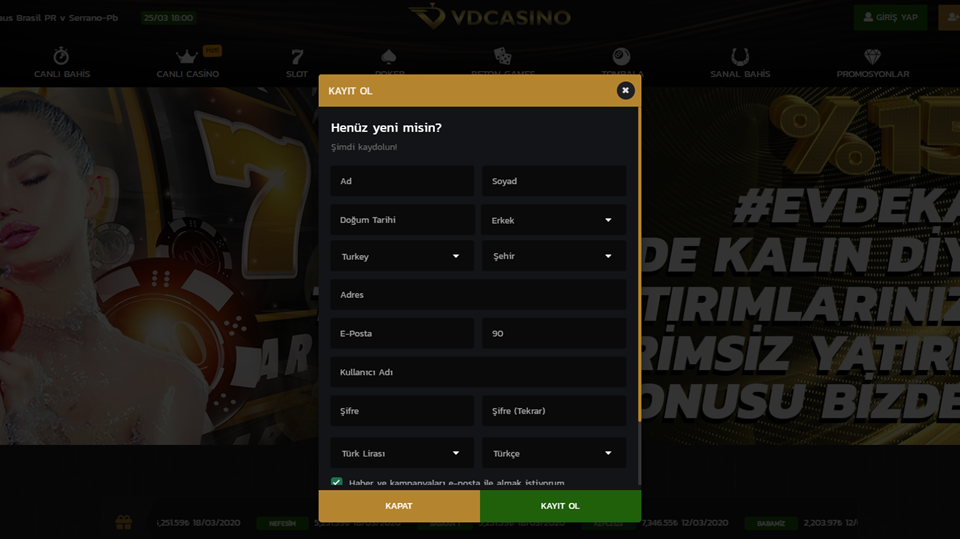 Vdcasino Üyelik Açma